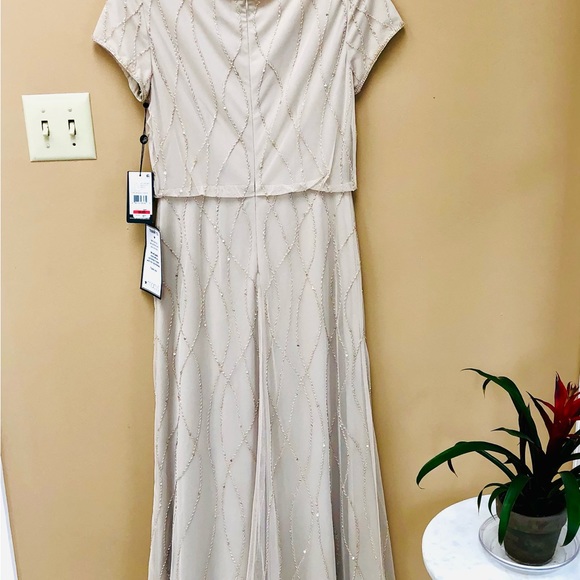 NWT Mother of the Bride/Groom, Evening Dress, Adrianna Papell, size 2 Champagne - Picture 2 of 5